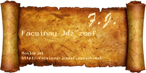 Facsinay József névjegykártya